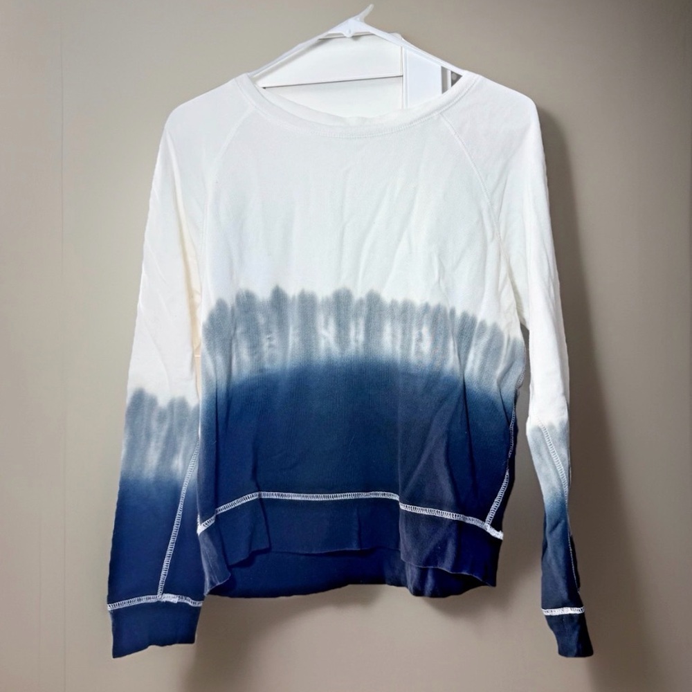 Rails Womens Sweatshirt XS X Small Ombre Blue Gray White Pullover Long Sleeve